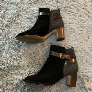Clarks | Womens Black Buckle Zip Up Boot Heels |